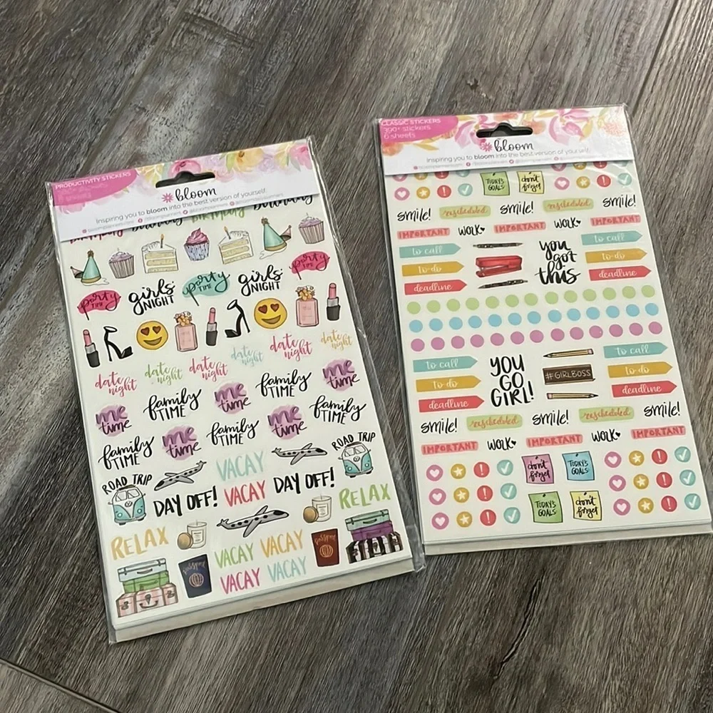 Bloom daily planner sticker sheets